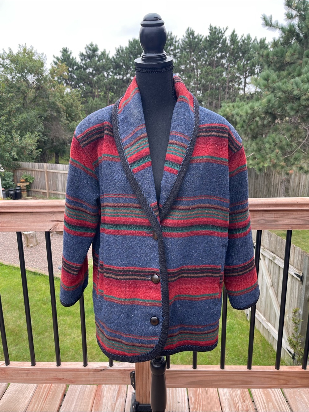 Vintage Woolrich Jacket Coat Southwest Western Striped Wool USA Made Size Small